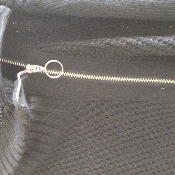 Poof Knit Asymmetrical Crop Moto Sweater Plus Size - Picture 2 of 2